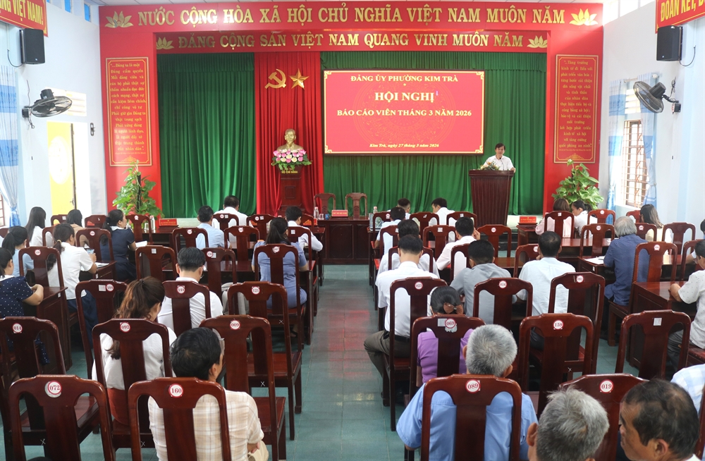 Kim Trà: hội nghị Báo cáo viên Đảng ủy tháng 3 năm 2026